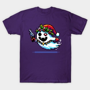 Pixelated Christmas Punk Ghost - Unique Holiday Spirit Design T-Shirt